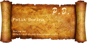 Petik Dorina névjegykártya